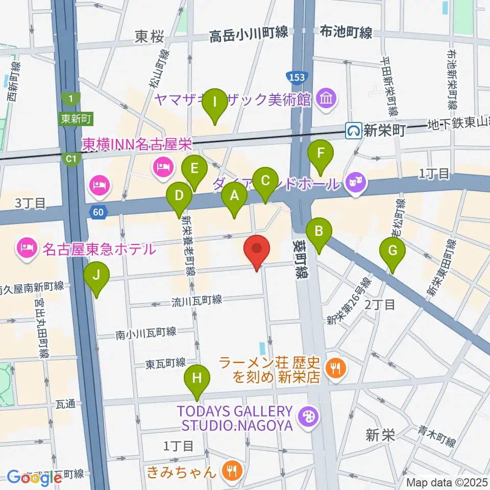 新栄クラブロックンロール周辺のコンビニエンスストア一覧地図