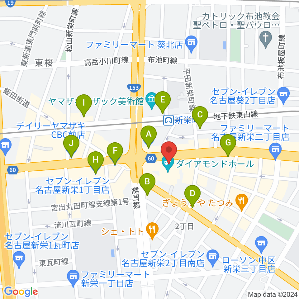 名古屋CLUB MAGO周辺のコンビニエンスストア一覧地図
