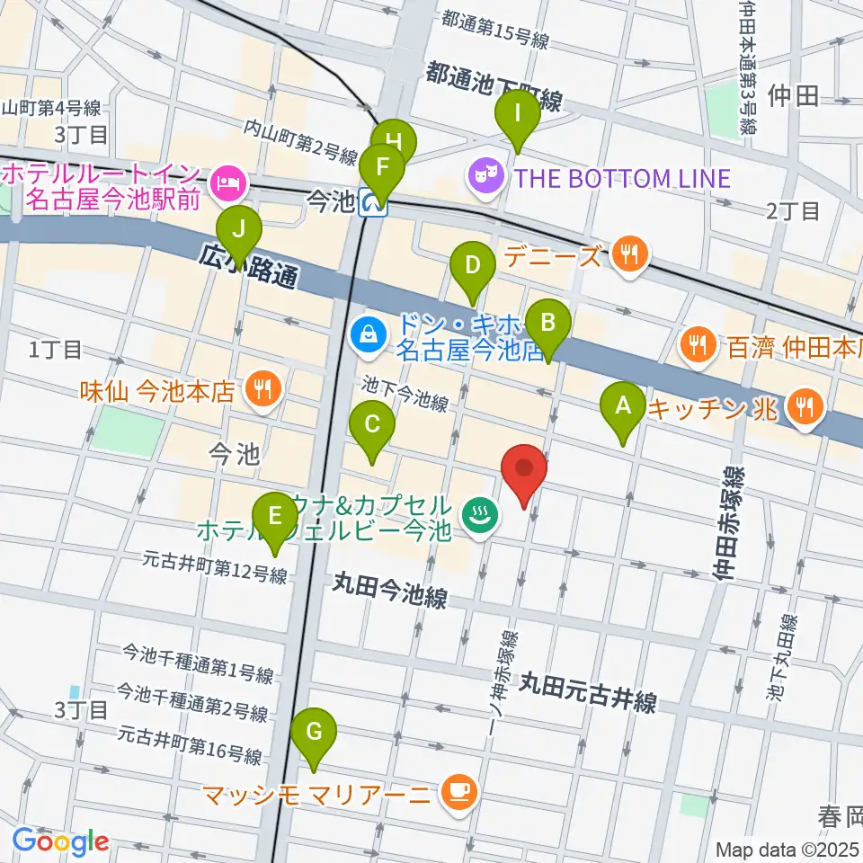 今池ハックフィン周辺のコンビニエンスストア一覧地図