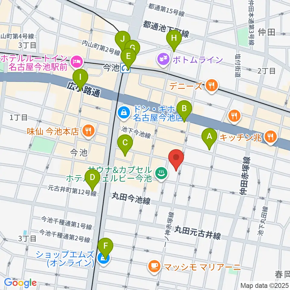 今池ハックフィン周辺のコンビニエンスストア一覧地図
