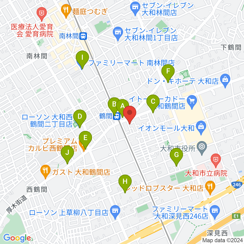 鶴間スタジオアジャ周辺のコンビニエンスストア一覧地図