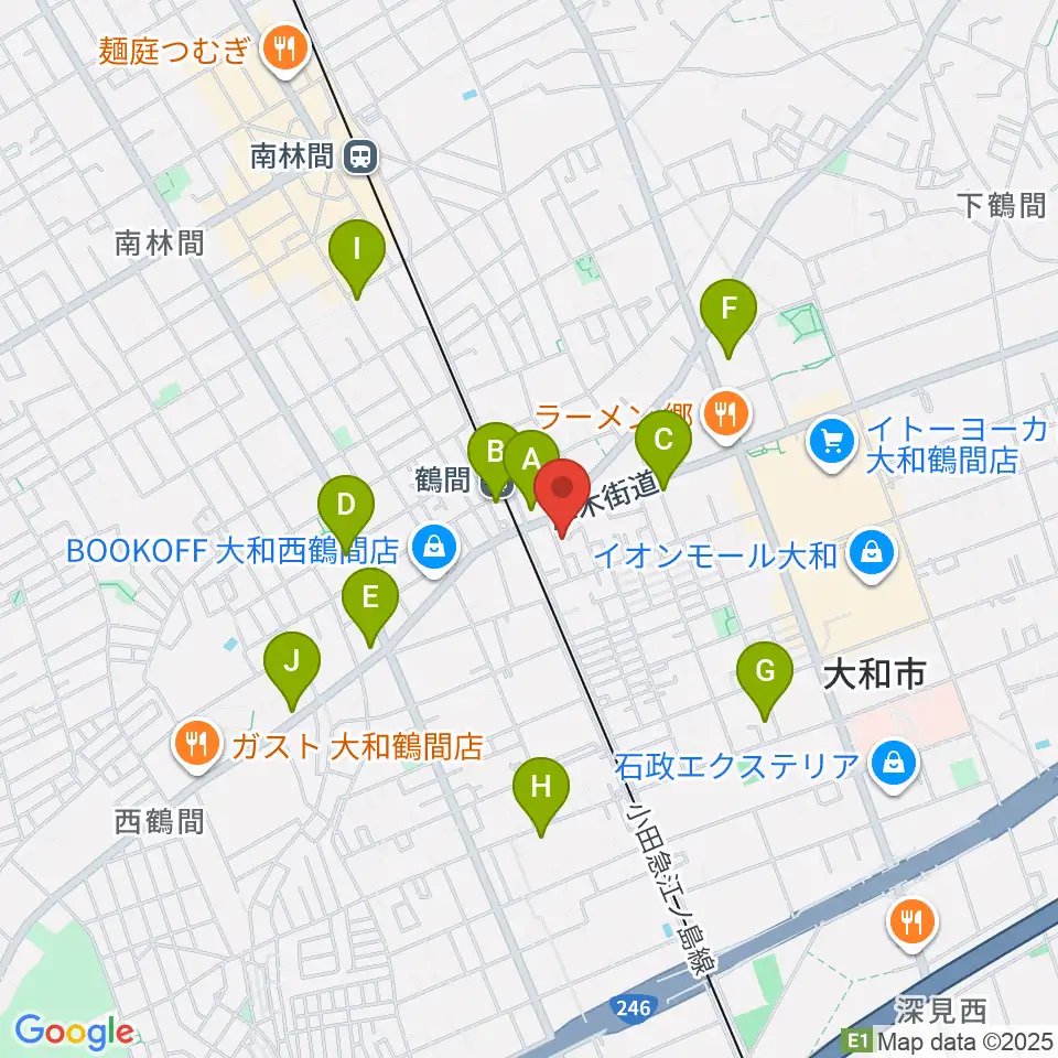 鶴間スタジオアジャ周辺のコンビニエンスストア一覧地図