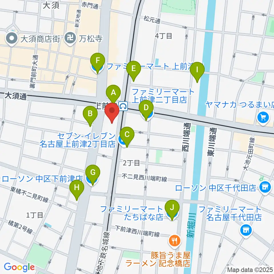上前津Club Zion周辺のコンビニエンスストア一覧地図