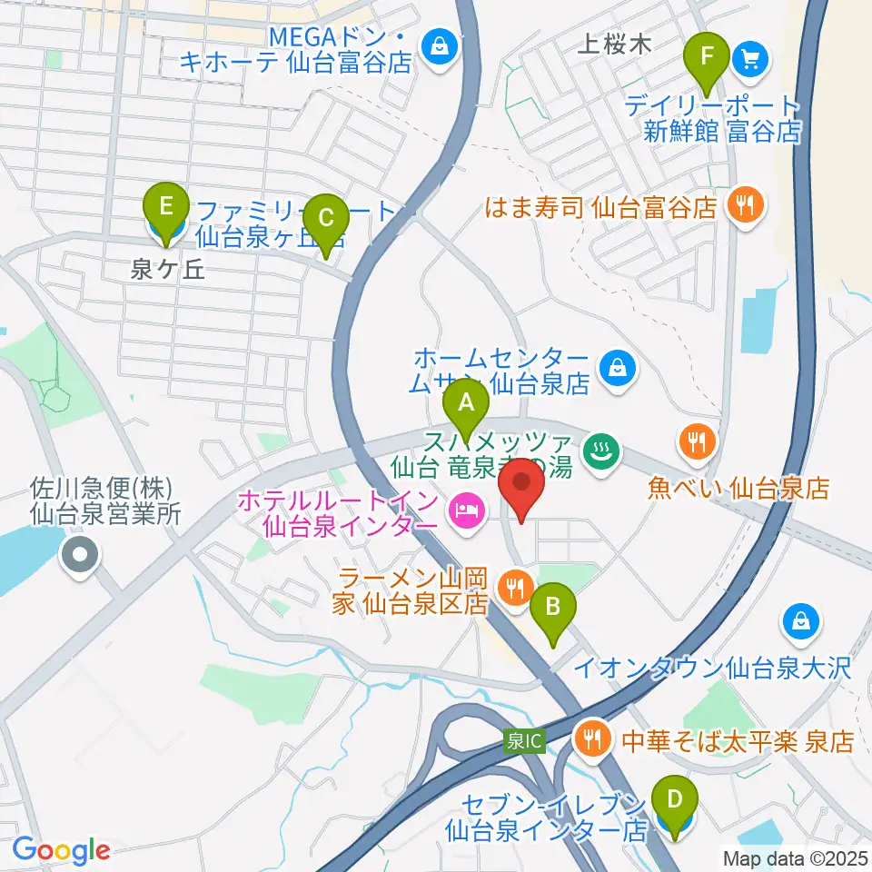ミュージックサロンプラック周辺のコンビニエンスストア一覧地図