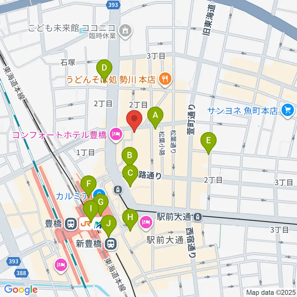 豊橋ハウスオブクレイジー周辺のコンビニエンスストア一覧地図
