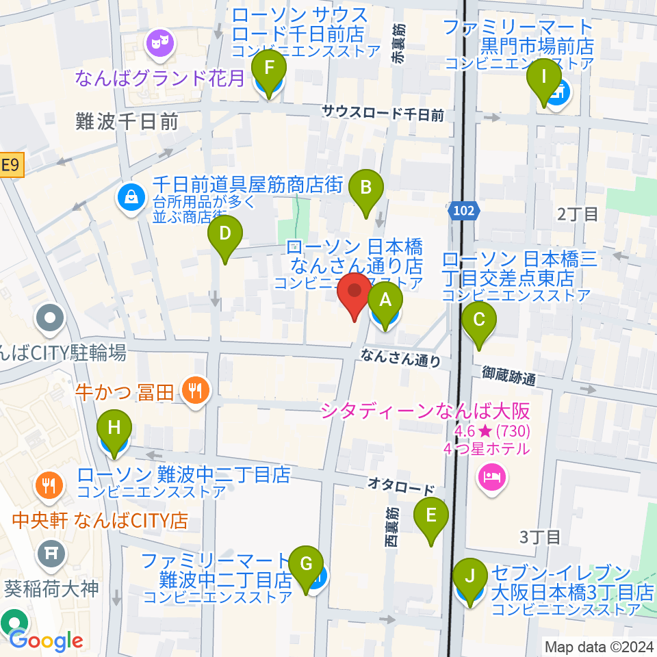 スタジオクーパー周辺のコンビニエンスストア一覧地図