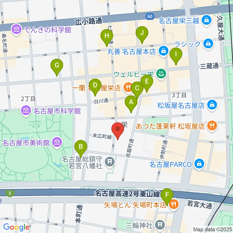 名古屋HOLIDAY NEXT周辺のコンビニエンスストア一覧地図