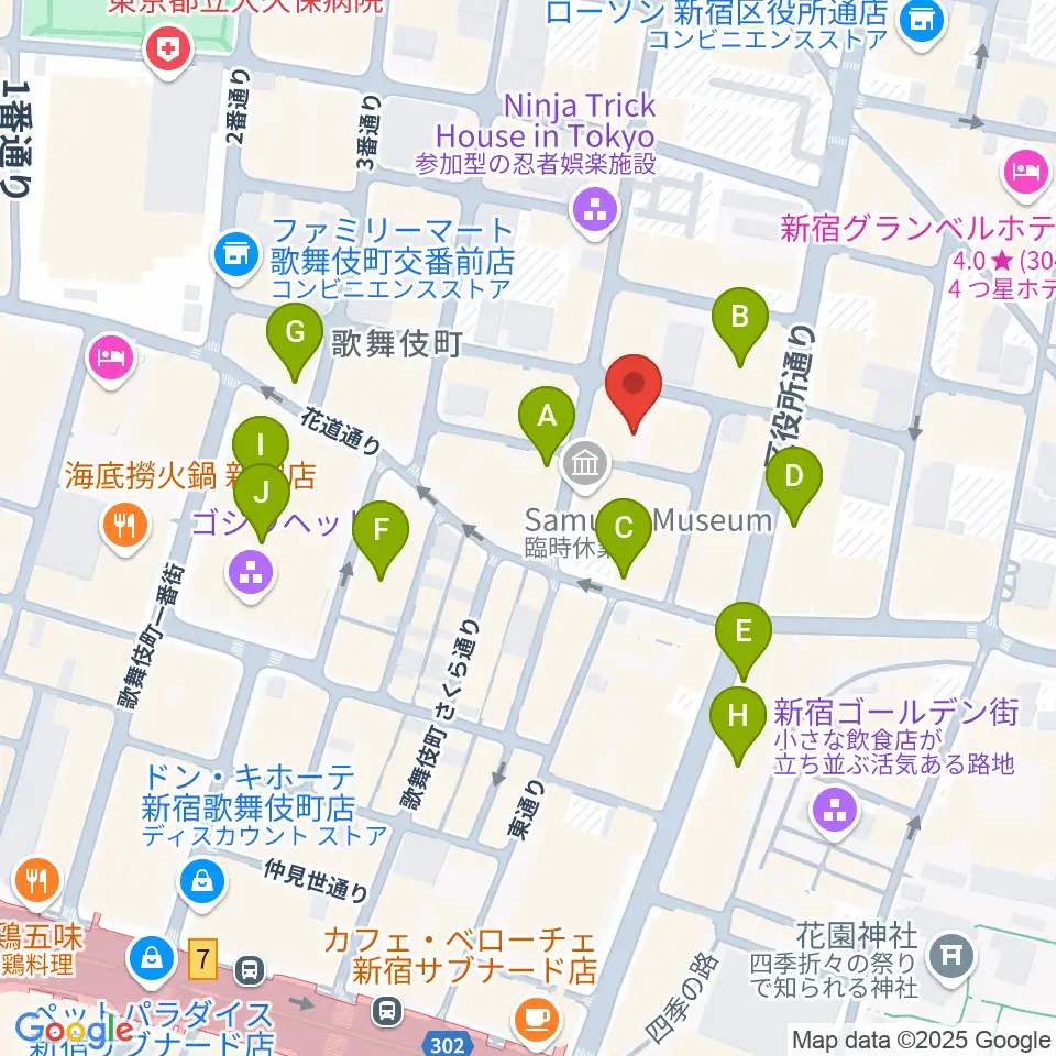HOLIDAY SHINJUKU周辺のコンビニエンスストア一覧地図