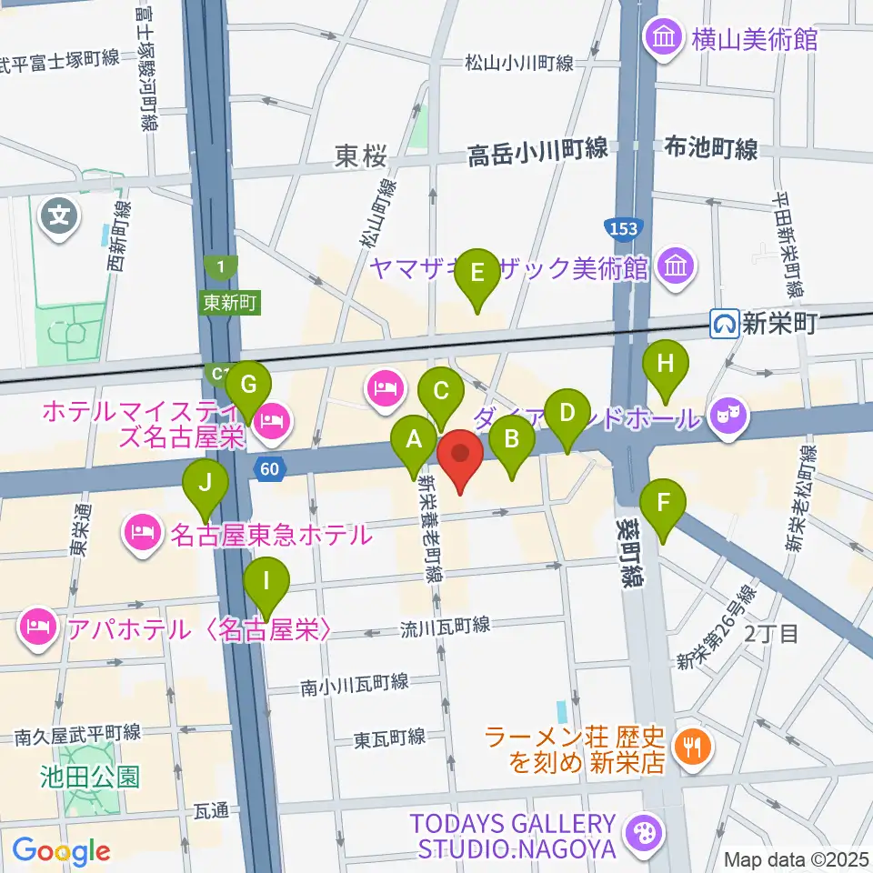 新栄club buddha周辺のコンビニエンスストア一覧地図