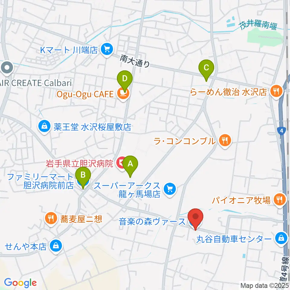音楽の森ヴァース周辺のコンビニエンスストア一覧地図