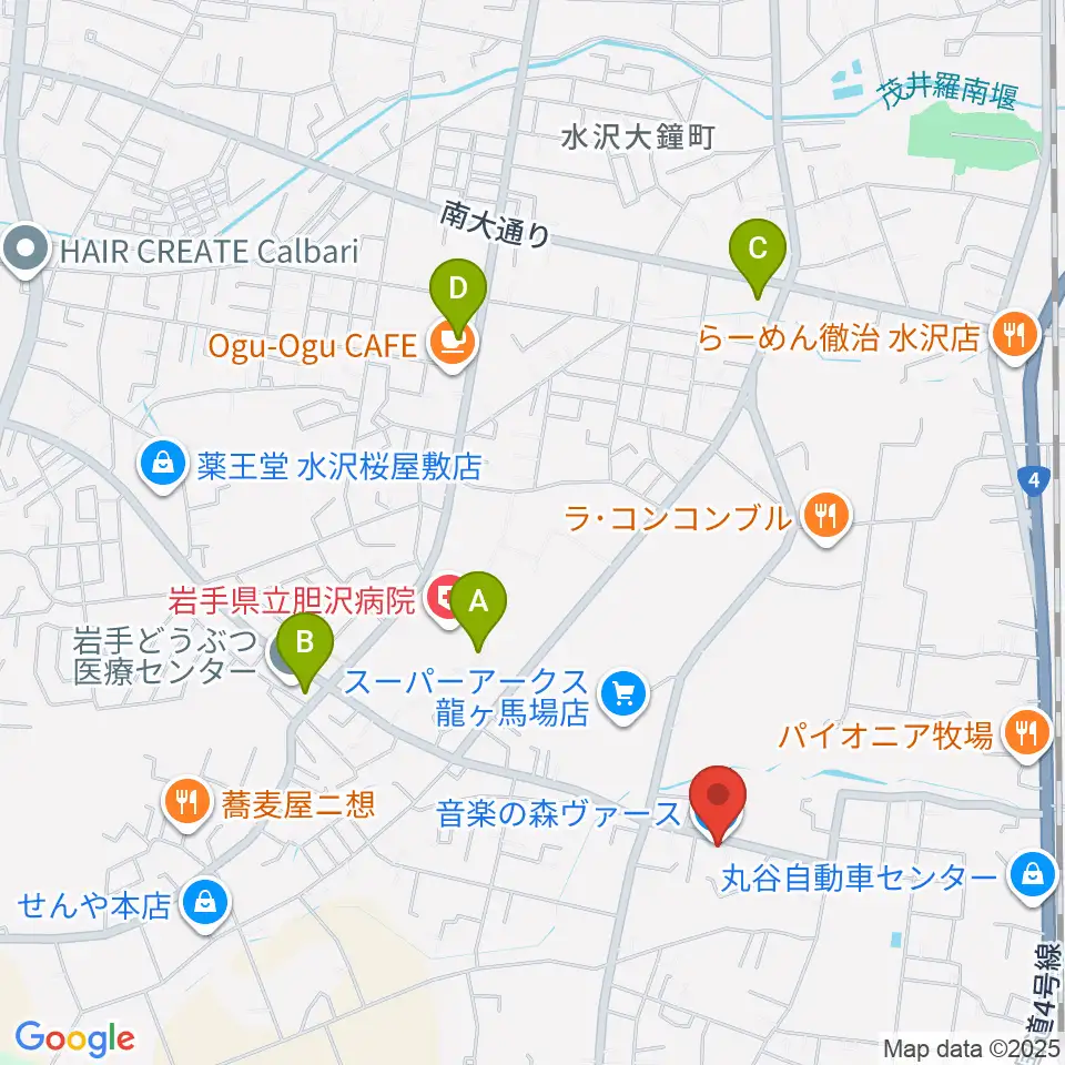 音楽の森ヴァース周辺のコンビニエンスストア一覧地図