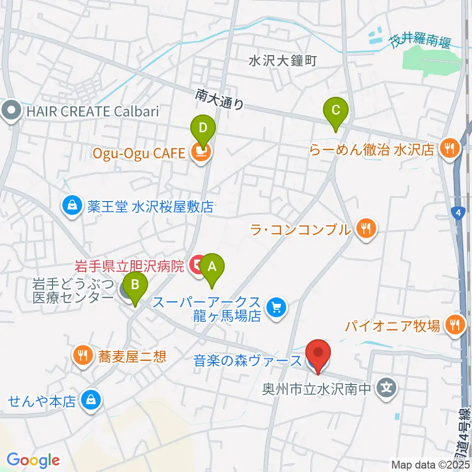 音楽の森ヴァース周辺のコンビニエンスストア一覧地図