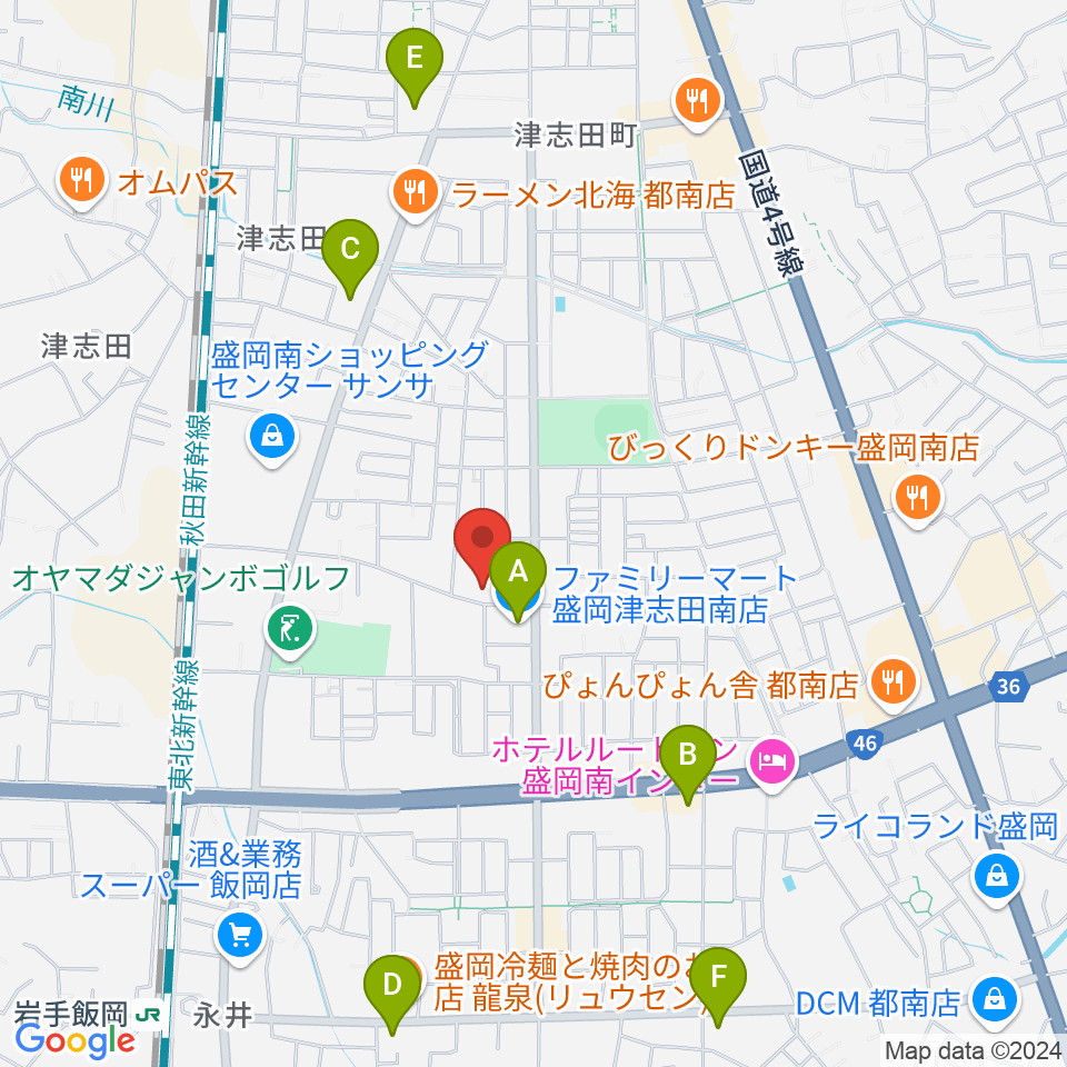 ランディア東山堂 津志田センター周辺のコンビニエンスストア一覧地図