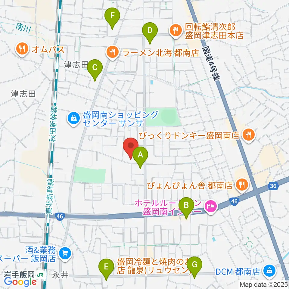ランディア東山堂 津志田センター周辺のコンビニエンスストア一覧地図