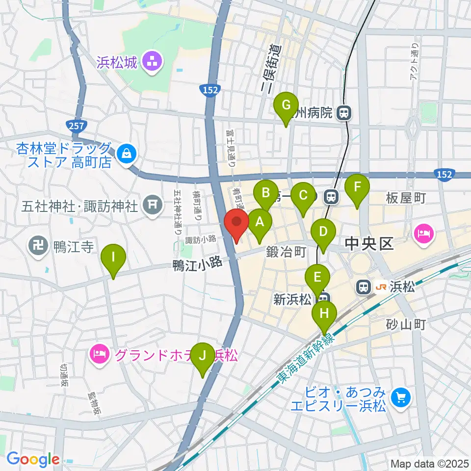 浜松SECOND周辺のコンビニエンスストア一覧地図