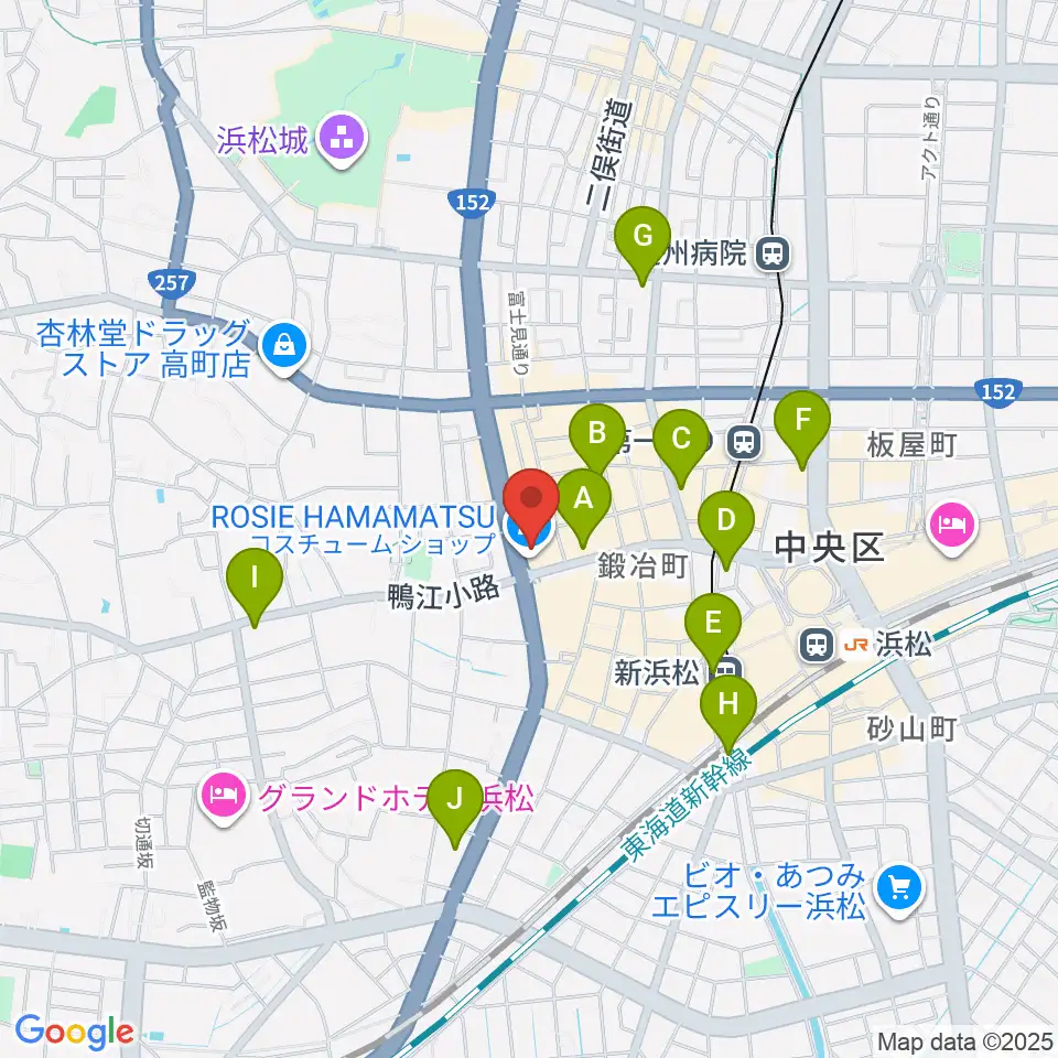 浜松SECOND周辺のコンビニエンスストア一覧地図