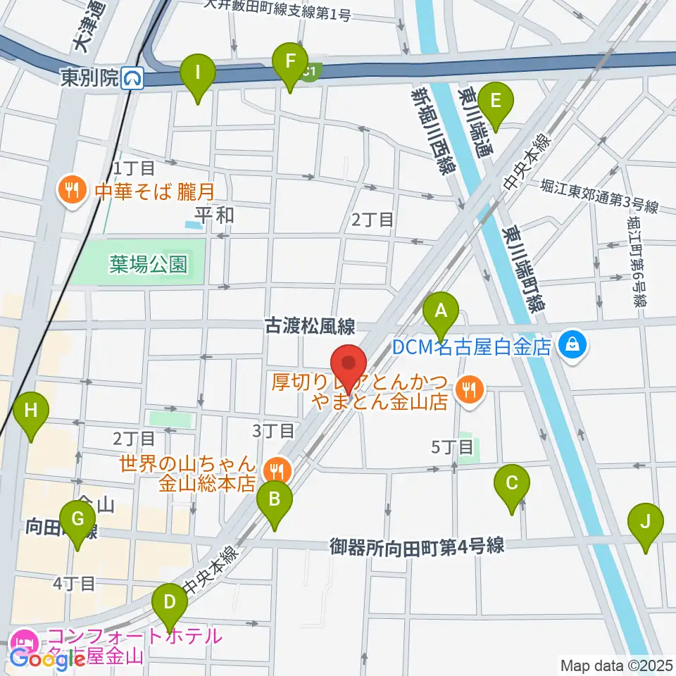 金山CLUB SARU周辺のコンビニエンスストア一覧地図