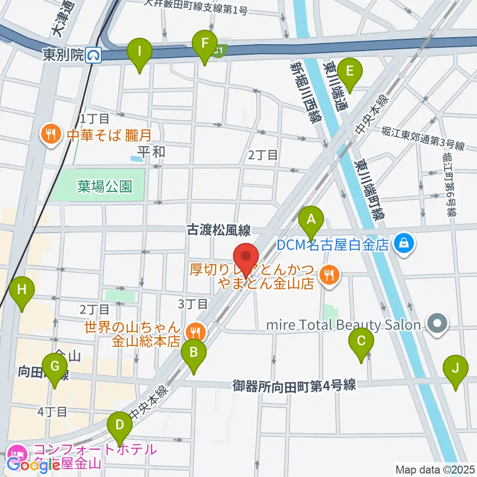 金山CLUB SARU周辺のコンビニエンスストア一覧地図
