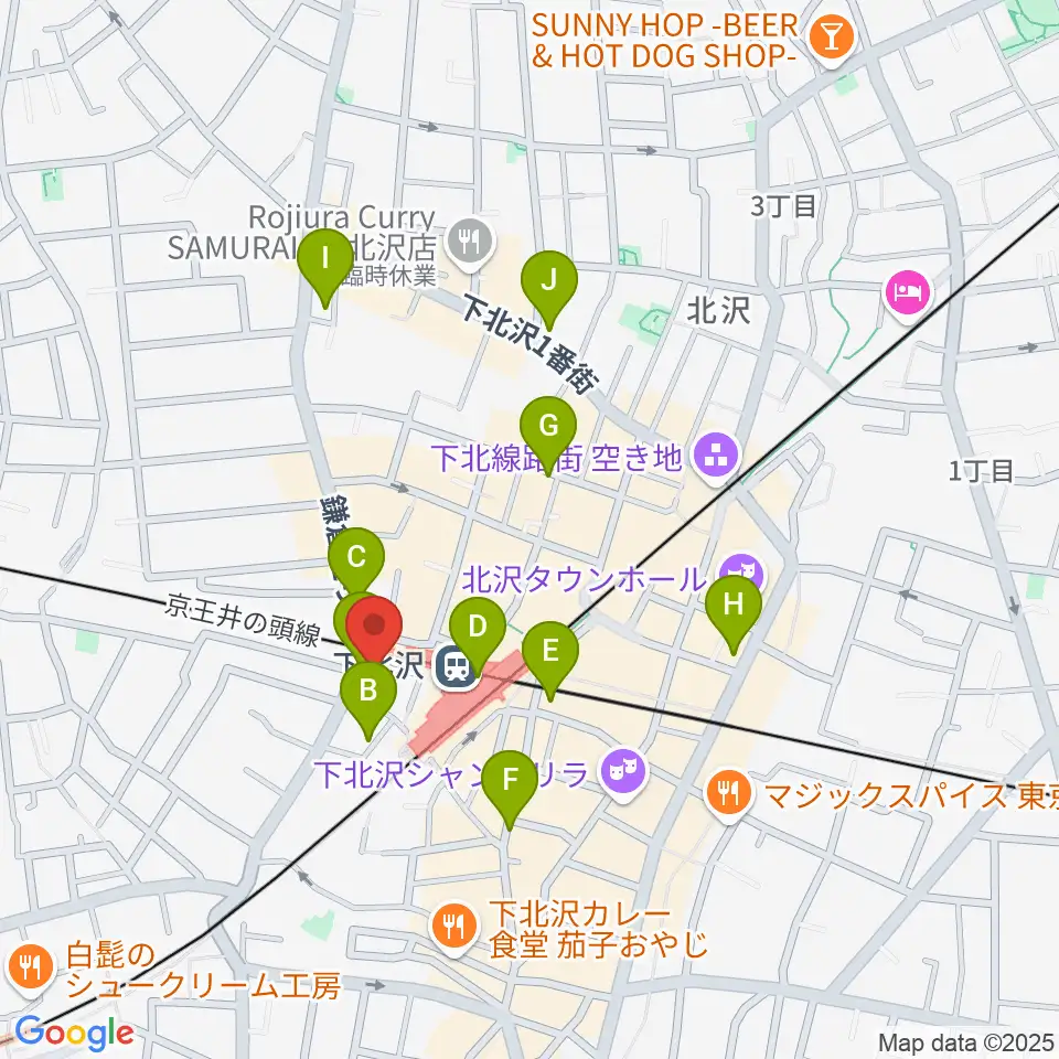 ガードアイランドスタジオ下北沢WEST周辺のコンビニエンスストア一覧地図