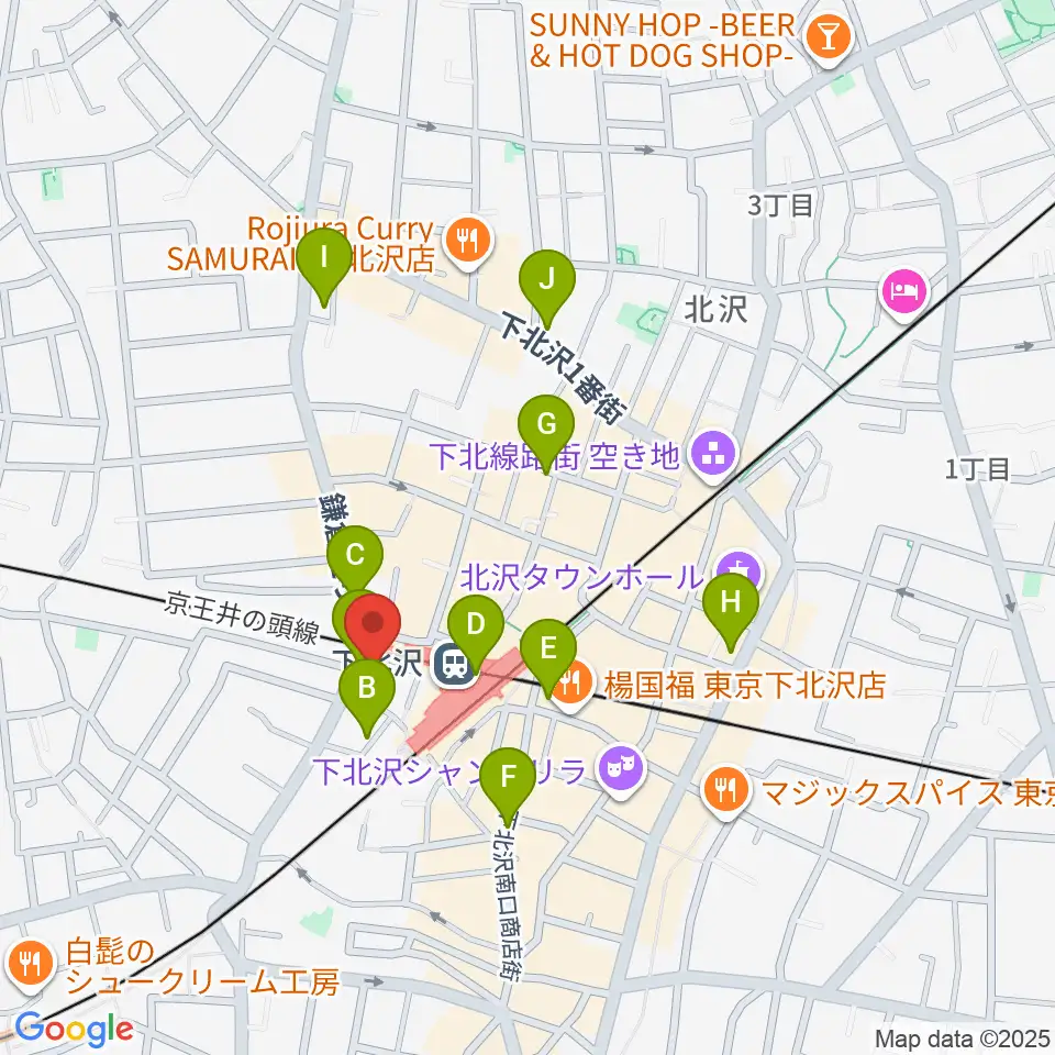 ガードアイランドスタジオ下北沢WEST周辺のコンビニエンスストア一覧地図