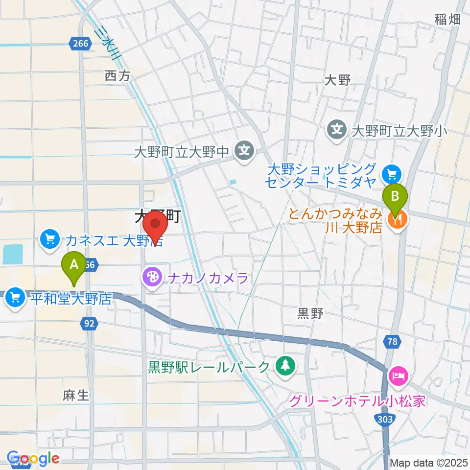 大野町総合町民センター周辺のコンビニエンスストア一覧地図