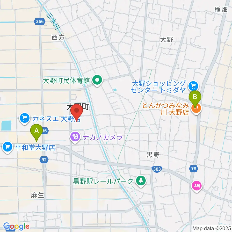 大野町総合町民センター周辺のコンビニエンスストア一覧地図