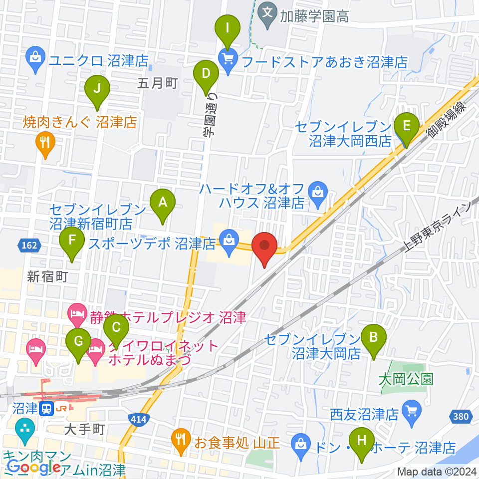 I.N.B record周辺のコンビニエンスストア一覧地図