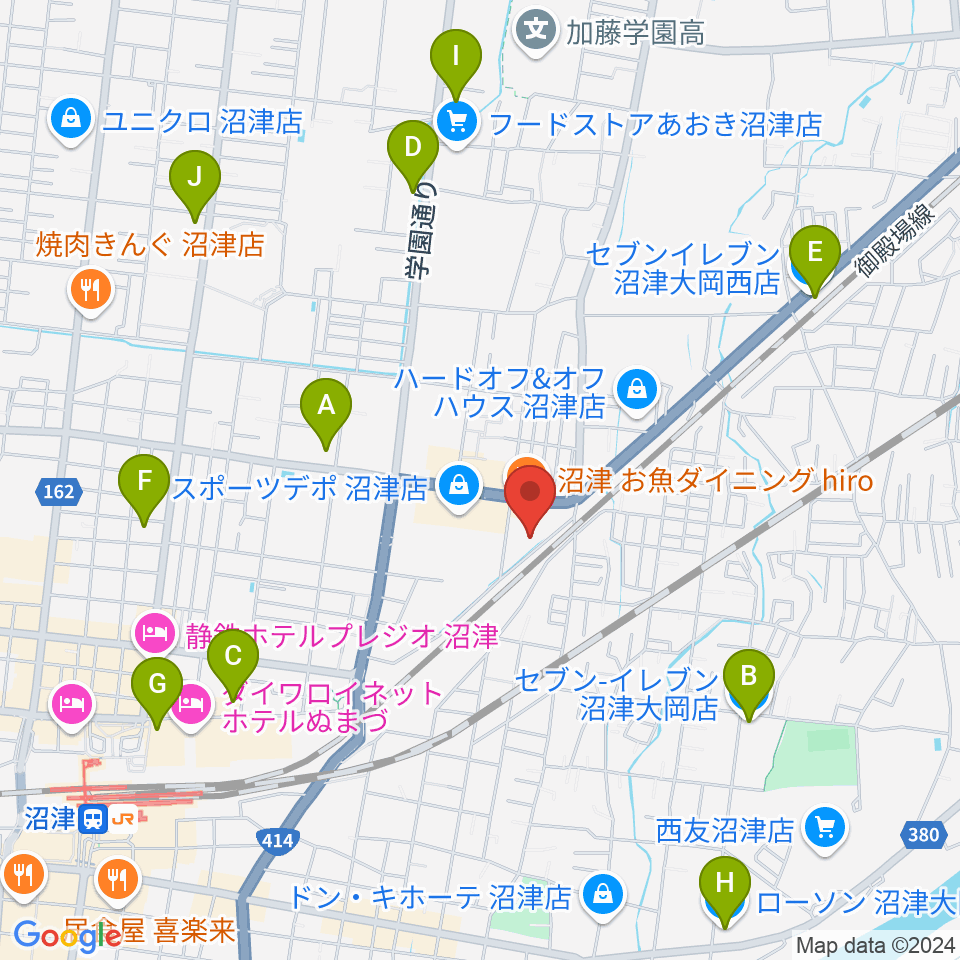 I.N.B record周辺のコンビニエンスストア一覧地図