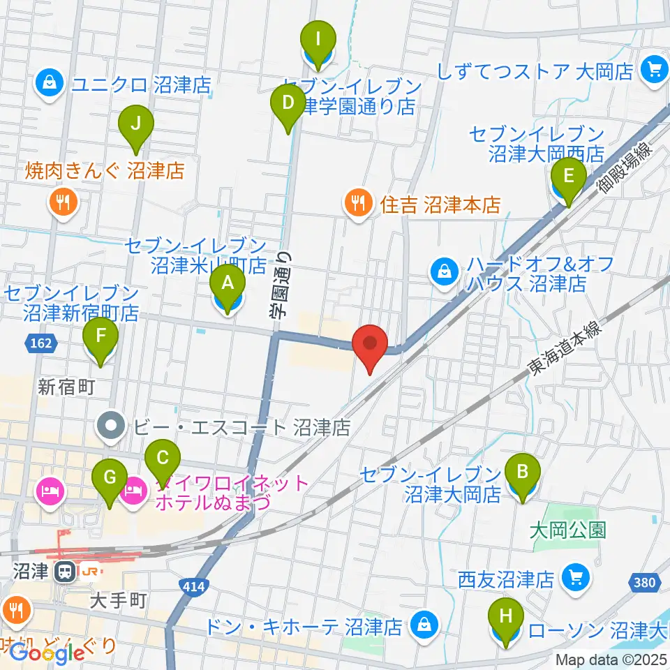 I.N.B record周辺のコンビニエンスストア一覧地図