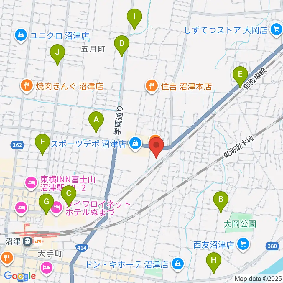 I.N.B record周辺のコンビニエンスストア一覧地図