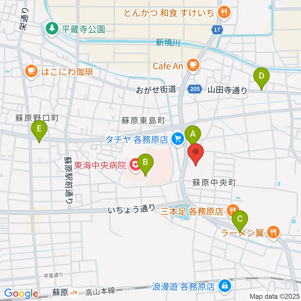 プリニーの市民会館周辺のコンビニエンスストア一覧地図