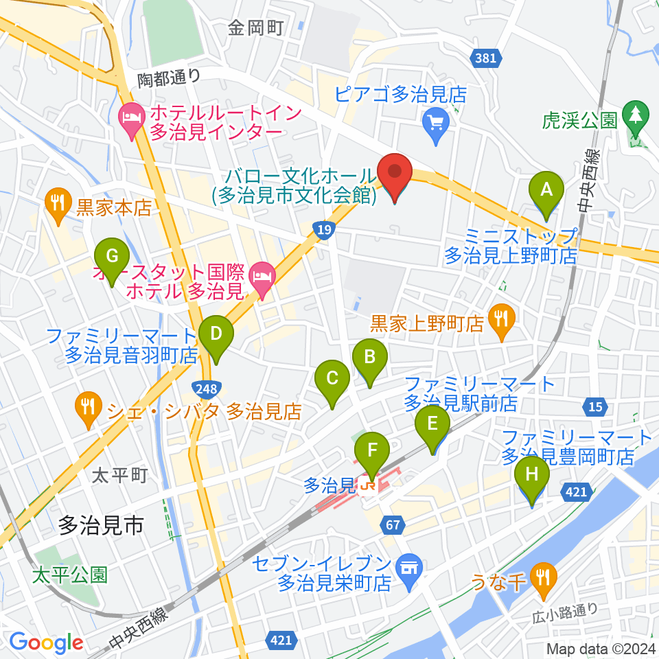 バロー文化ホール周辺のコンビニエンスストア一覧地図