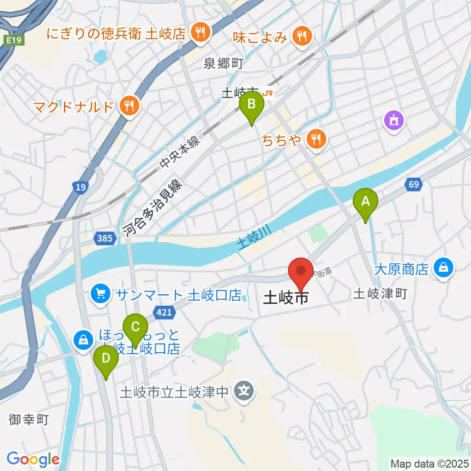 土岐市文化プラザ周辺のコンビニエンスストア一覧地図