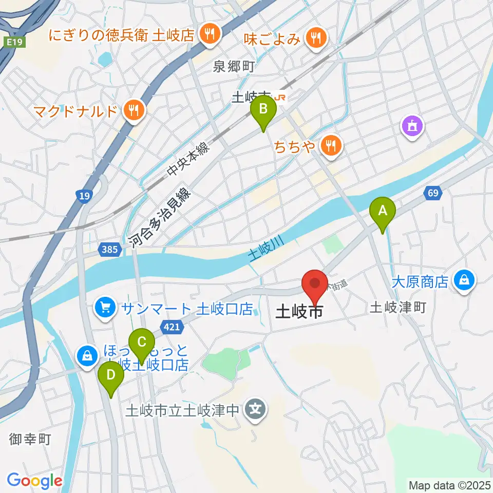 土岐市文化プラザ周辺のコンビニエンスストア一覧地図