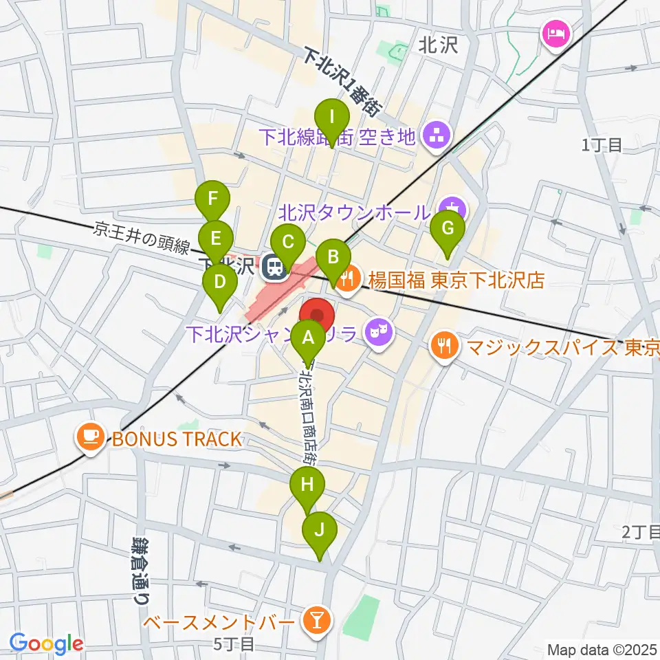 ガードアイランドスタジオ下北沢店周辺のコンビニエンスストア一覧地図