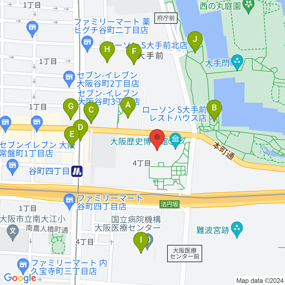 NHK大阪ホール周辺のコンビニエンスストア一覧地図