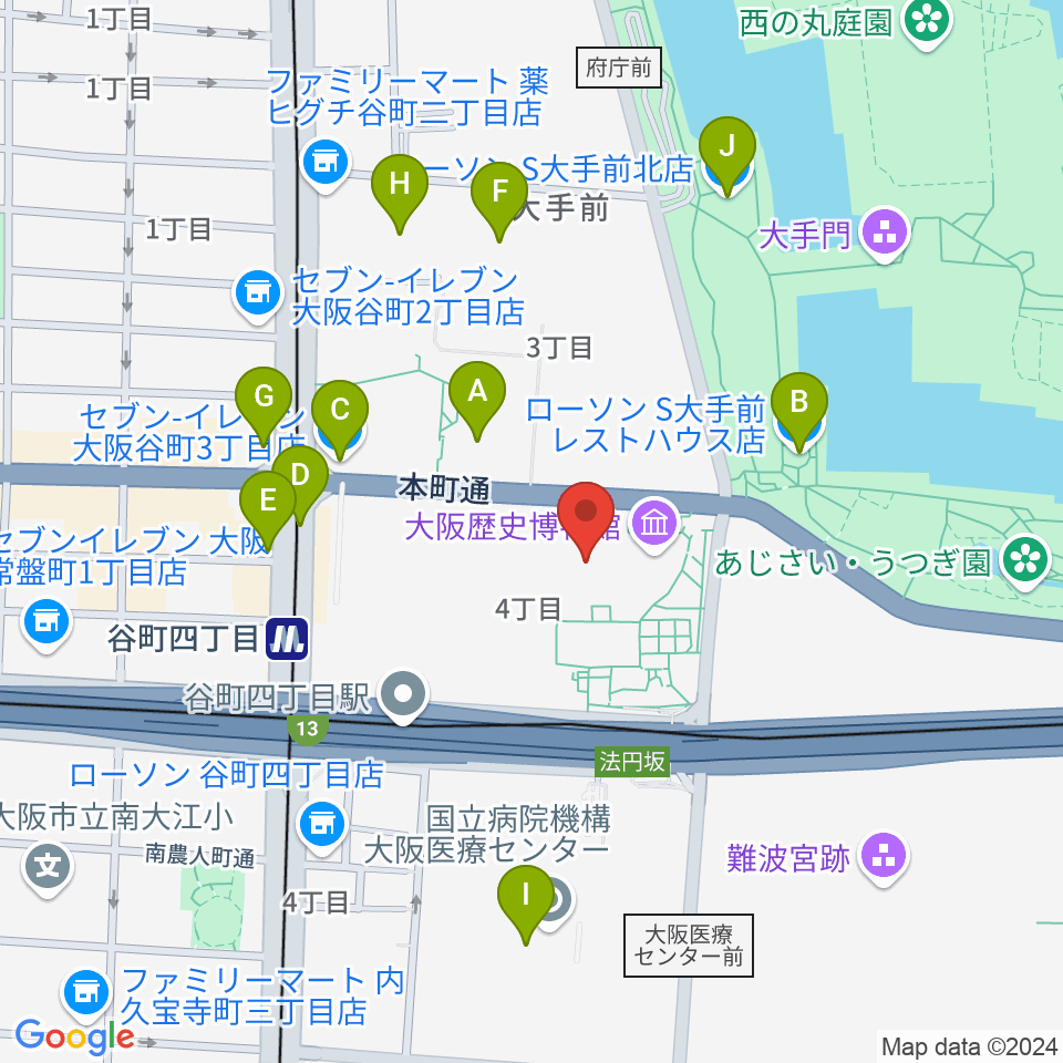 NHK大阪ホール周辺のコンビニエンスストア一覧地図