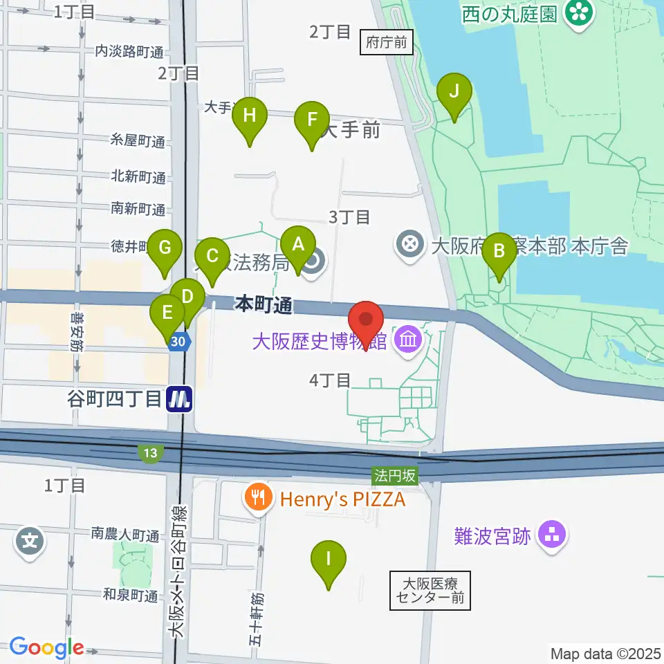NHK大阪ホール周辺のコンビニエンスストア一覧地図