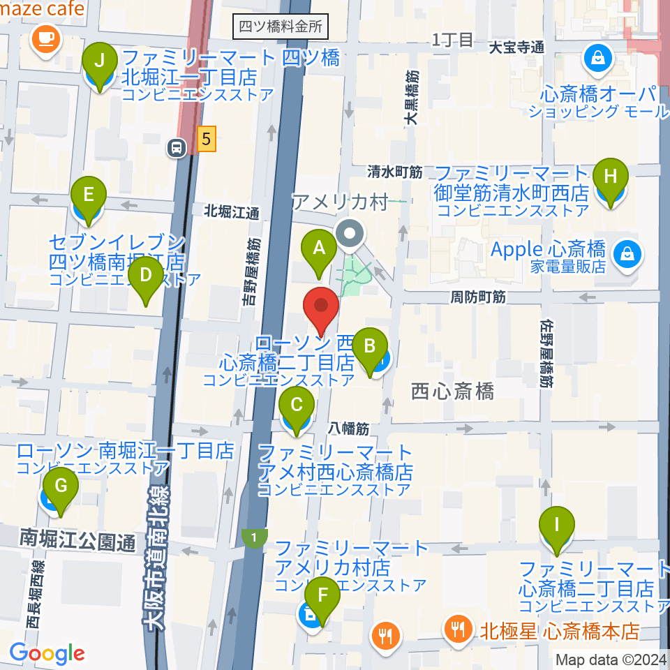 FANJ twice周辺のコンビニエンスストア一覧地図