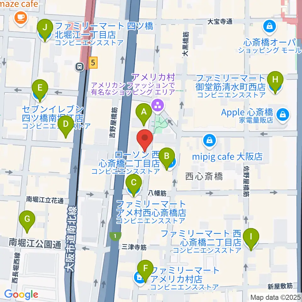 FANJ twice周辺のコンビニエンスストア一覧地図