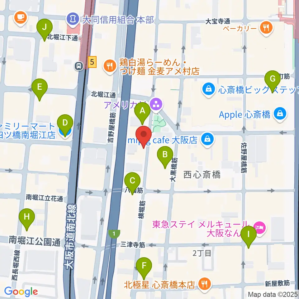 心斎橋キングコブラ周辺のコンビニエンスストア一覧地図