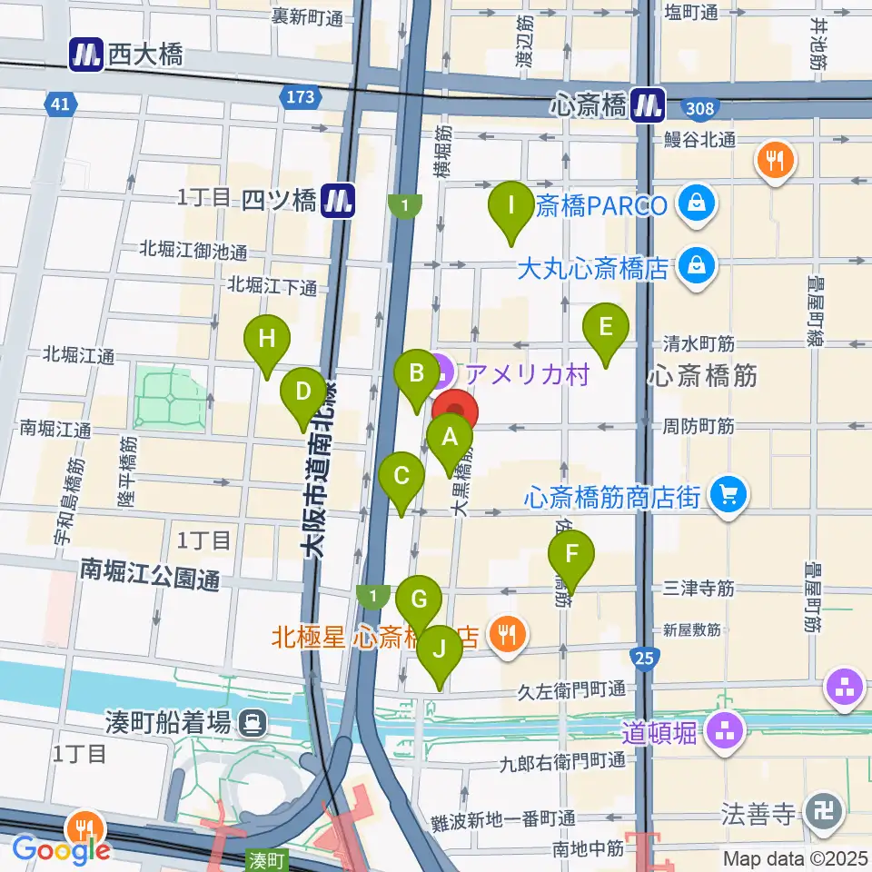 心斎橋キングコブラ周辺のコンビニエンスストア一覧地図