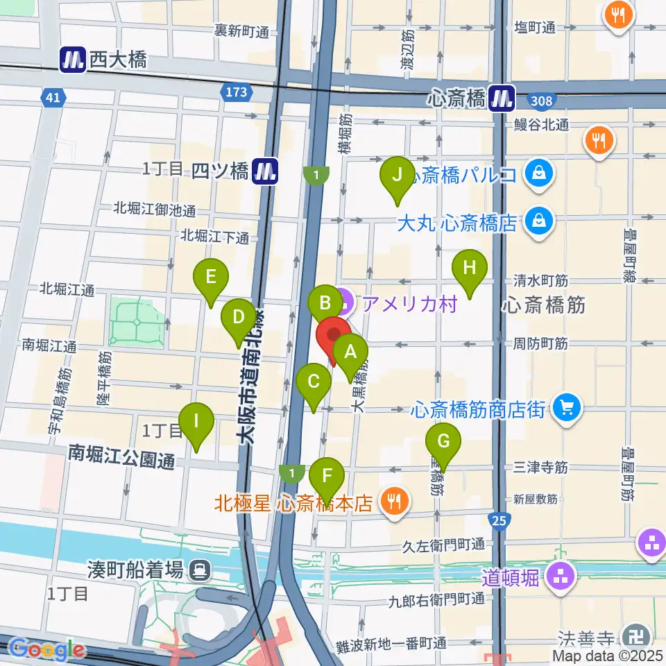 心斎橋キングコブラ周辺のコンビニエンスストア一覧地図