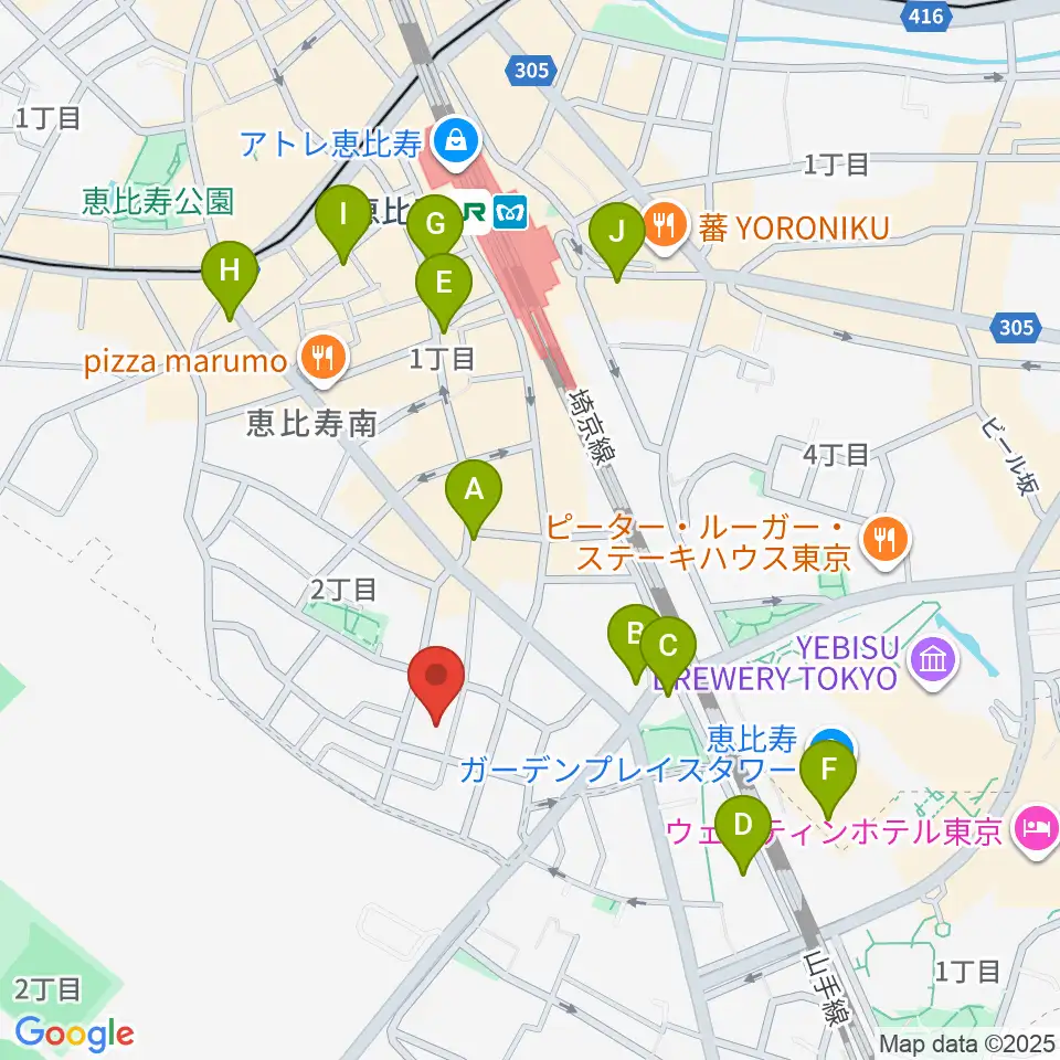 ATOゴスペル教室 恵比寿本校周辺のコンビニエンスストア一覧地図