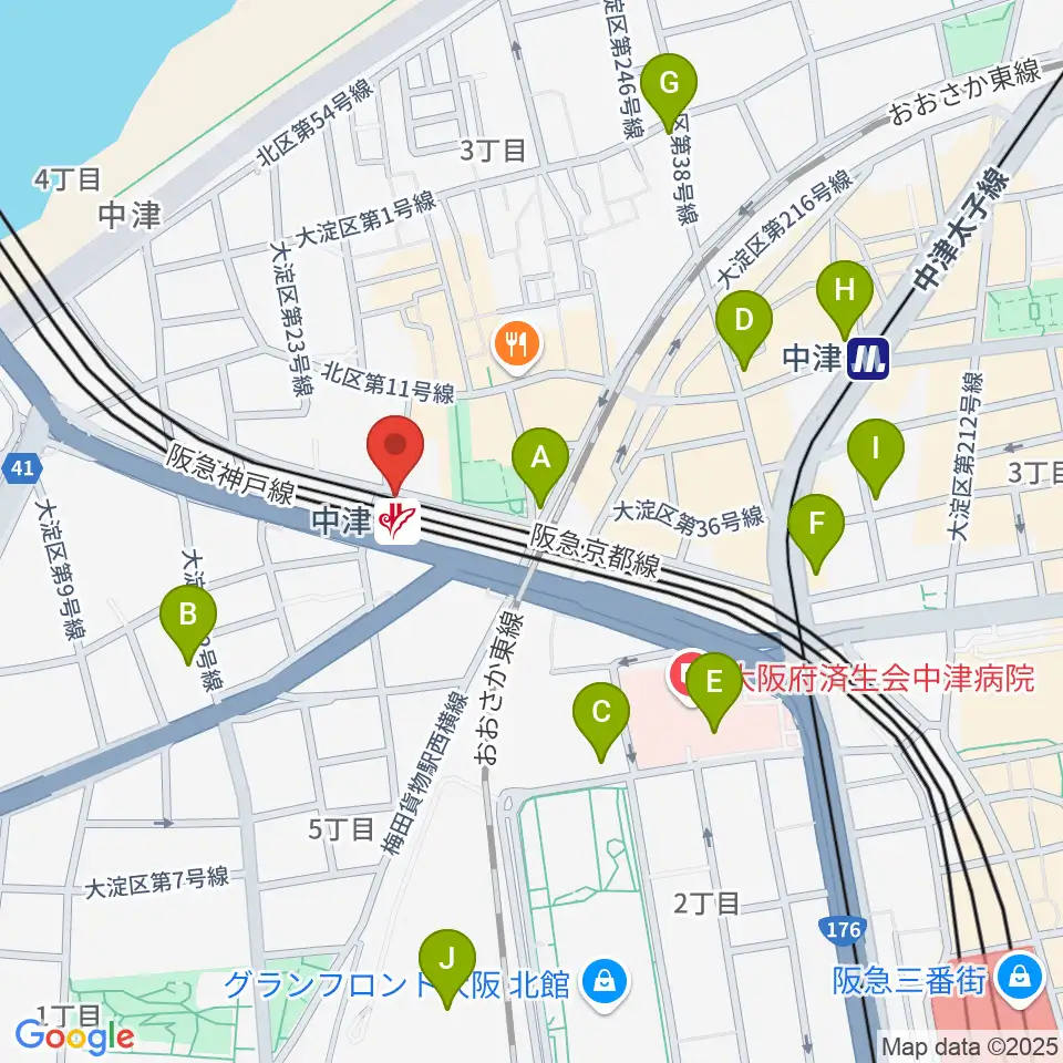 中津Vi-code周辺のコンビニエンスストア一覧地図