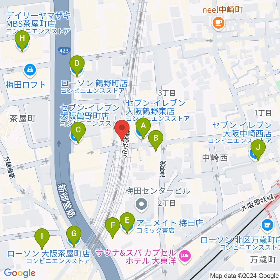 NOON+CAFE周辺のコンビニエンスストア一覧地図