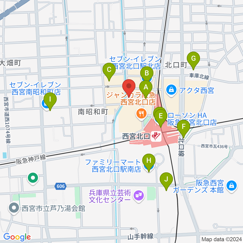 RJ&BME'S周辺のコンビニエンスストア一覧地図