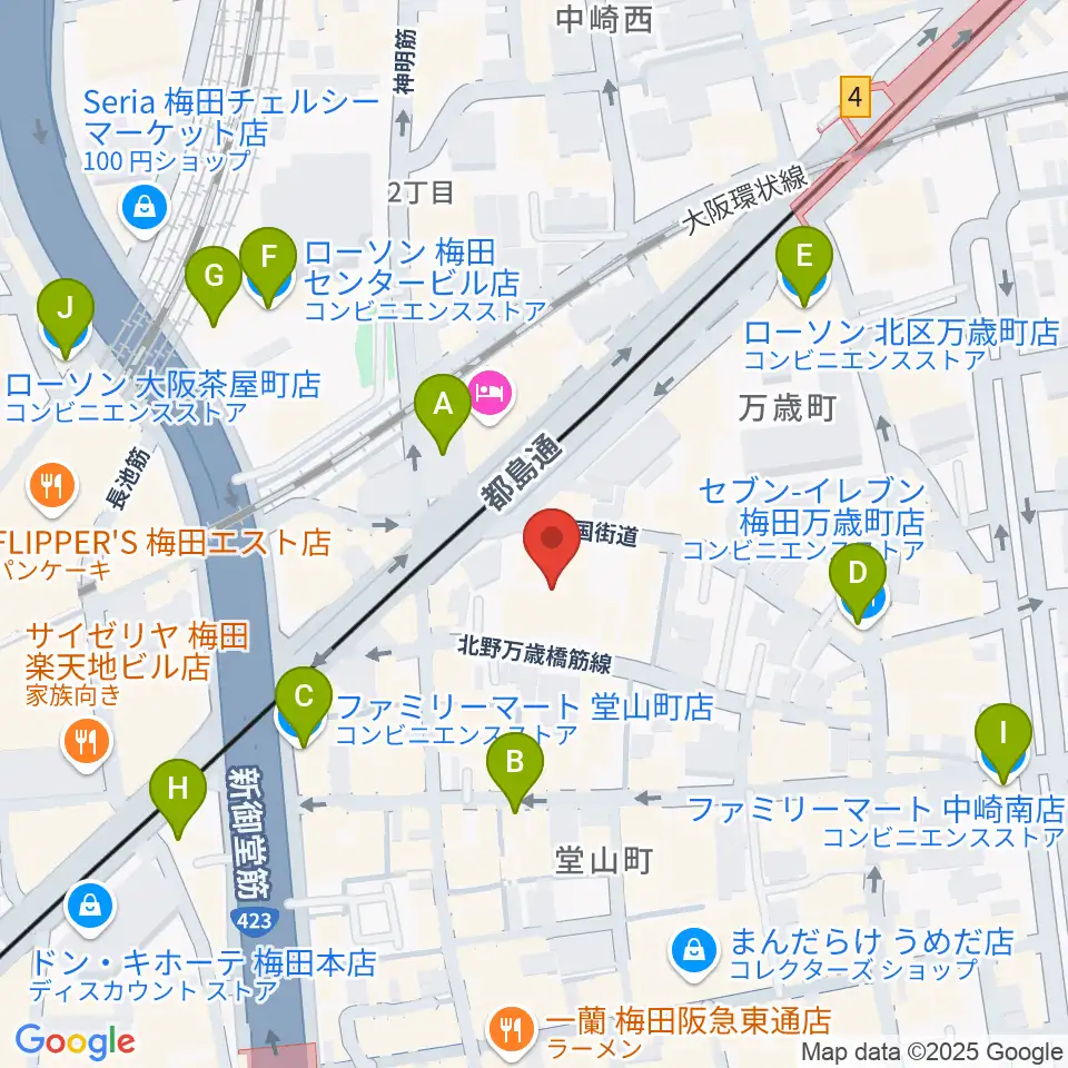 JAZZ ON TOP ACTⅢ店周辺のコンビニエンスストア一覧地図