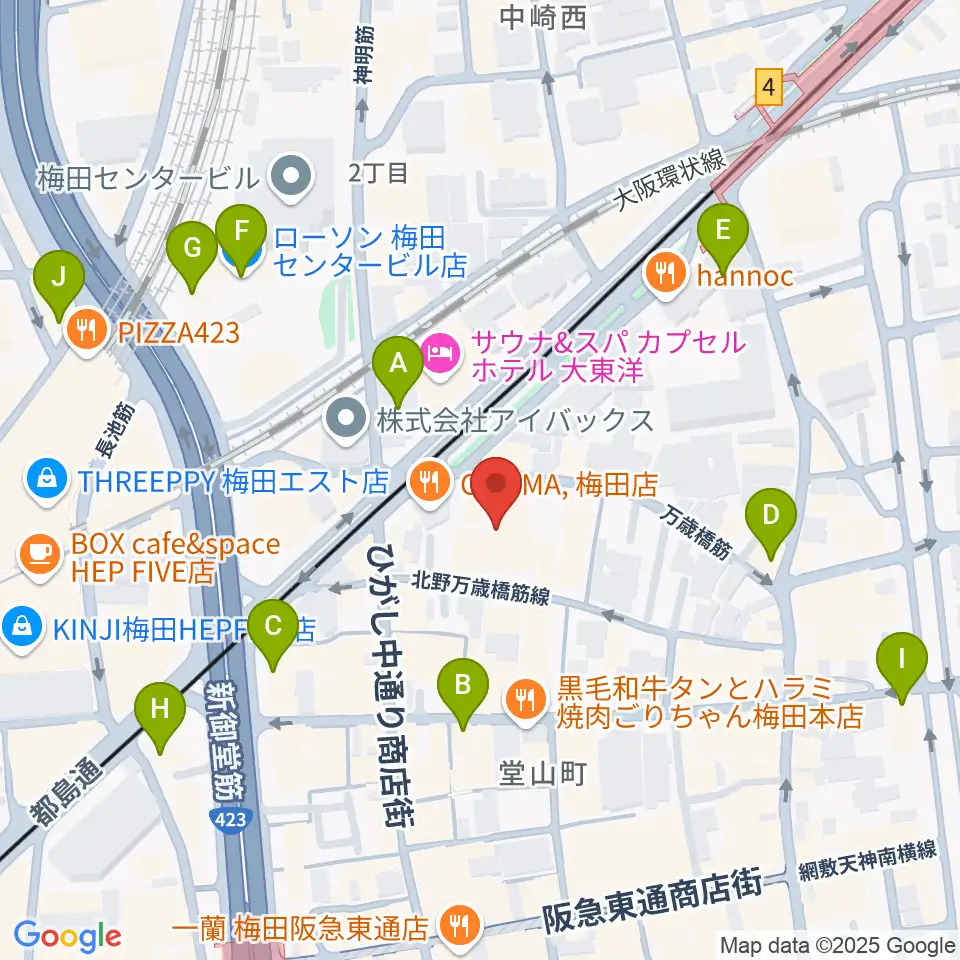 JAZZ ON TOP ACTⅢ店周辺のコンビニエンスストア一覧地図