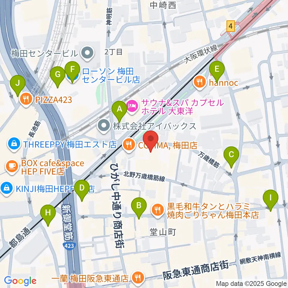 JAZZ ON TOP ACTⅢ店周辺のコンビニエンスストア一覧地図